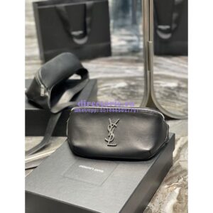 Replica YSL Saint Laurent Cassandre Classic Belt Bag In Smooth Calf Leather 589959 Black