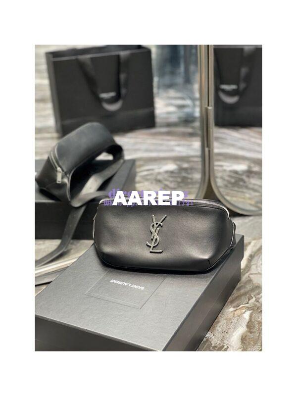 Replica YSL Saint Laurent Cassandre Classic Belt Bag In Smooth Calf Leather 589959 Black 3