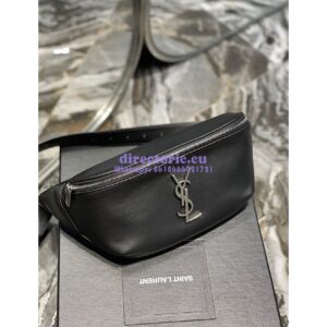 Replica YSL Saint Laurent Cassandre Classic Belt Bag In Smooth Calf Leather 589959 Black 2