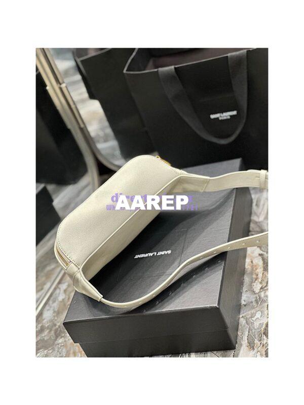 Replica YSL Saint Laurent Cassandre Classic Belt Bag In Grain De Poudre Embossed Leather 589959 White 13