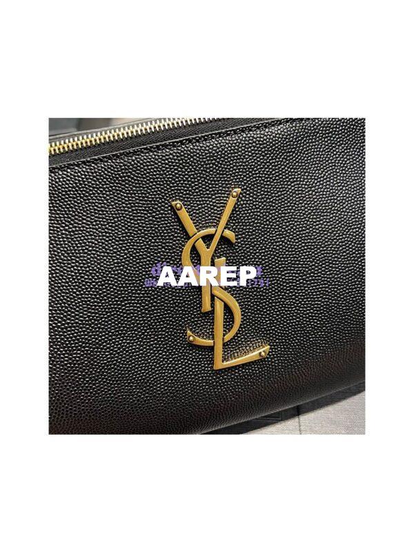 Replica YSL Saint Laurent Cassandre Classic Belt Bag In Grain De Poudre Embossed Leather 589959 Black 8