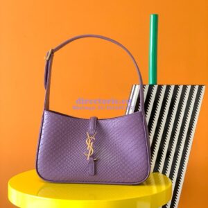 Replica YSL Saint Laurent Le 5 à 7 in purple python hobo bag 657228