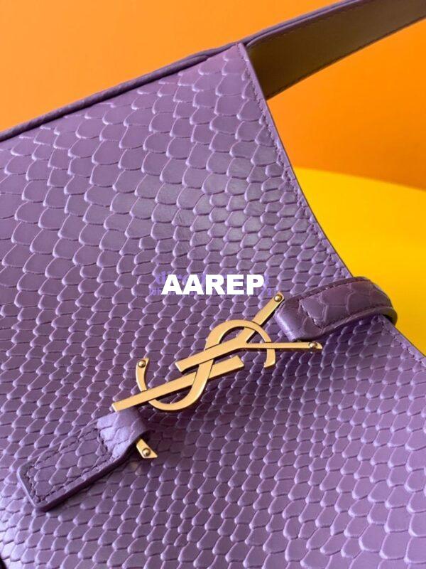 Replica YSL Saint Laurent Le 5 à 7 in purple python hobo bag 657228 7