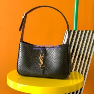 Replica YSL Saint Laurent Le 5 à 7 in black python hobo bag 657228 2