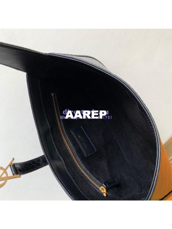 Replica YSL Saint Laurent Le 5 à 7 in black python hobo bag 657228 8