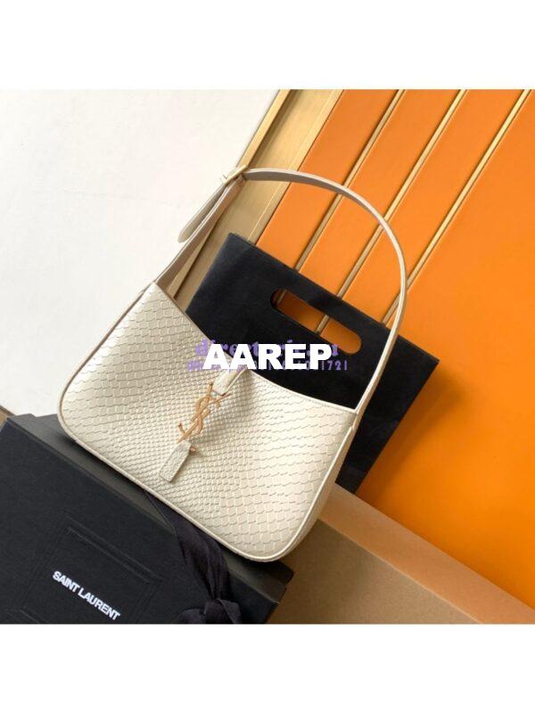 Replica YSL Saint Laurent Le 5 à 7 in ivory python hobo bag 657228