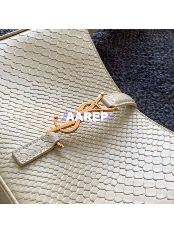 Replica YSL Saint Laurent Le 5 à 7 in ivory python hobo bag 657228 6