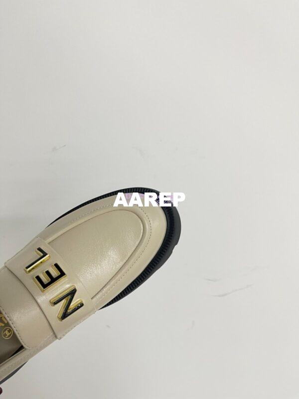Replica Chanel 24P Logo Enamel Loafers Shiny Calfskin G45788 Creme 8