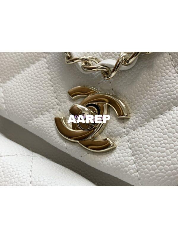 Replica Chanel Small Backpack Grained Shiny Calfskin AS4399 White 4