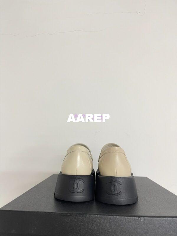 Replica Chanel 24P Logo Enamel Loafers Shiny Calfskin G45788 Creme 11