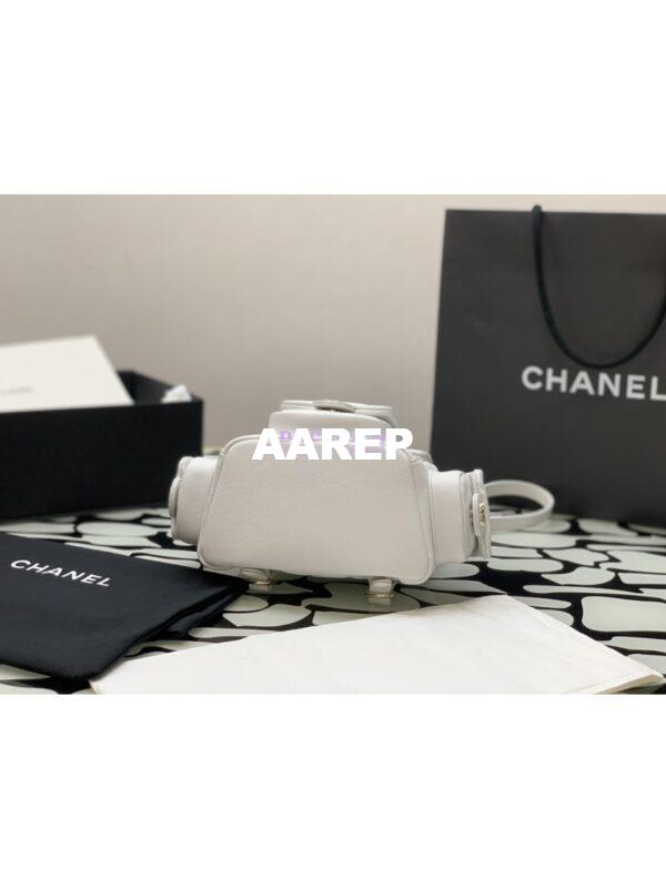 Replica Chanel Small Backpack Grained Shiny Calfskin AS4399 White 9