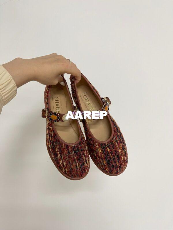 Replica Chanel 24P Mary Janes in Wool Tweed, Imitation Pearls, Strass G45778 Multicolor 5