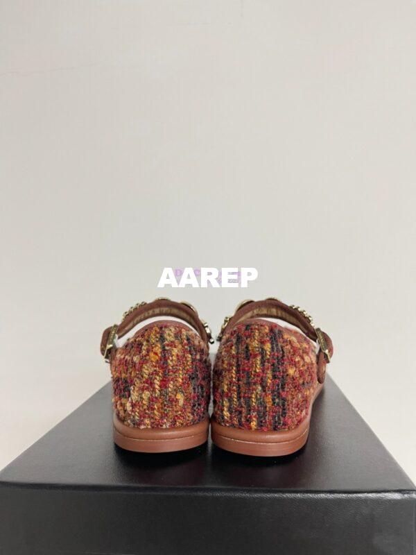 Replica Chanel 24P Mary Janes in Wool Tweed, Imitation Pearls, Strass G45778 Multicolor 10