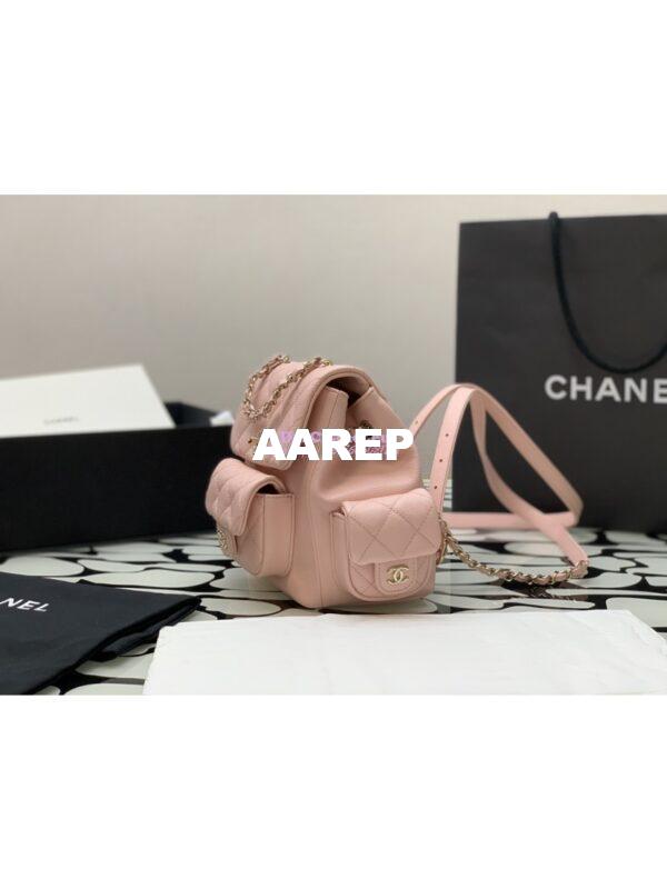 Replica Chanel Small Backpack Grained Shiny Calfskin AS4399 Light Pink 2