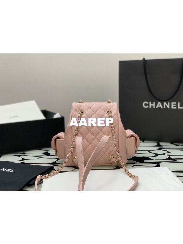 Replica Chanel Small Backpack Grained Shiny Calfskin AS4399 Light Pink 4