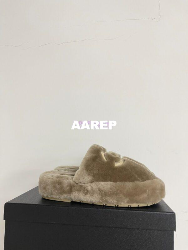 Replica Chanel 24B Wool Slippers G45984 Taupe 4