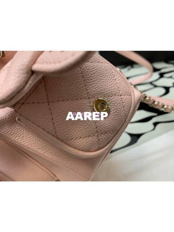 Replica Chanel Small Backpack Grained Shiny Calfskin AS4399 Light Pink 6
