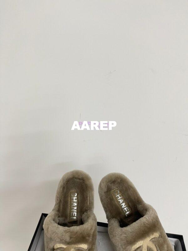 Replica Chanel 24B Wool Slippers G45984 Taupe 5