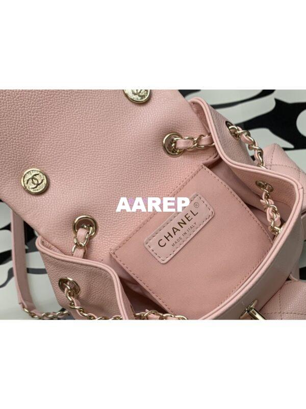 Replica Chanel Small Backpack Grained Shiny Calfskin AS4399 Light Pink 7