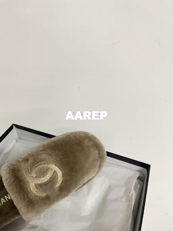 Replica Chanel 24B Wool Slippers G45984 Taupe 6