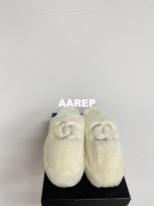 Replica Chanel 24B Wool Slippers G45984 Creme 5