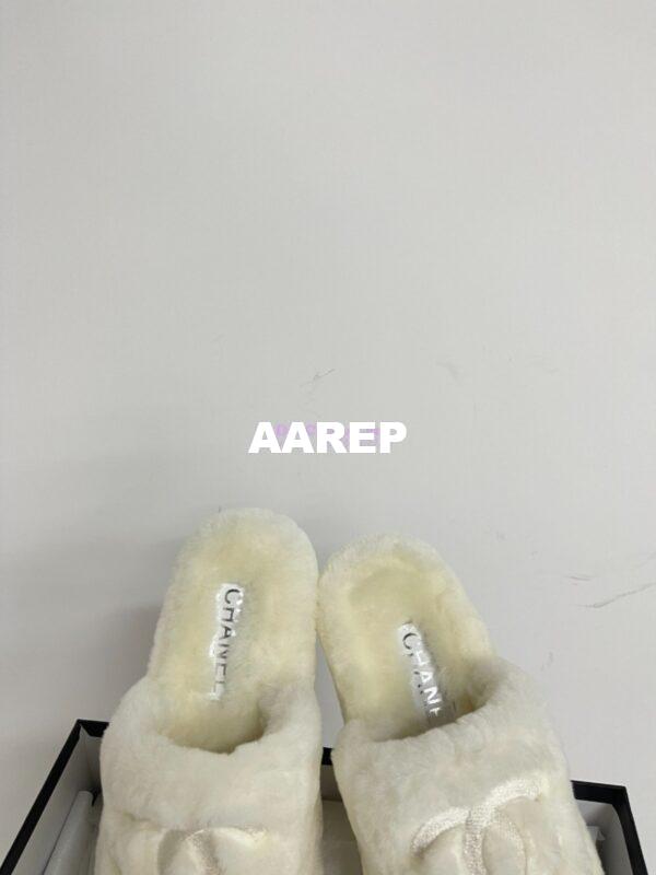 Replica Chanel 24B Wool Slippers G45984 Creme 6