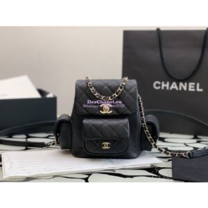Replica Chanel Small Backpack Grained Shiny Calfskin AS4399 Black 2