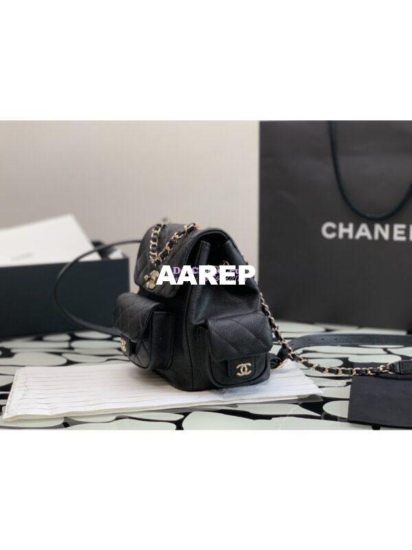 Replica Chanel Small Backpack Grained Shiny Calfskin AS4399 Black 3