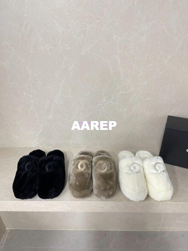 Replica Chanel 24B Wool Slippers G45984 Black