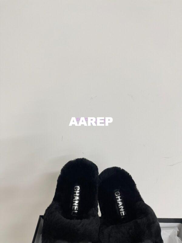Replica Chanel 24B Wool Slippers G45984 Black 8