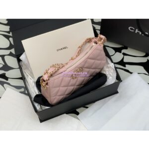 Replica Chanel 23K New Large Hobo Bag Lambskin Gold Hardware AS4422 Light Pink 2