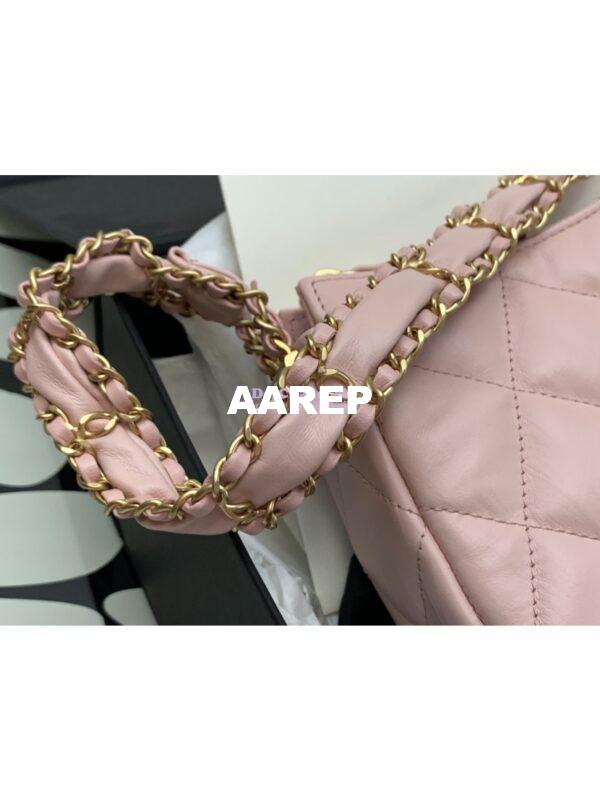 Replica Chanel 23K New Large Hobo Bag Lambskin Gold Hardware AS4422 Light Pink 5