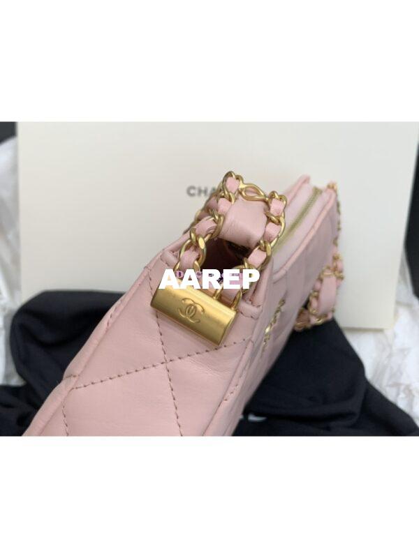 Replica Chanel 23K New Large Hobo Bag Lambskin Gold Hardware AS4422 Light Pink 8
