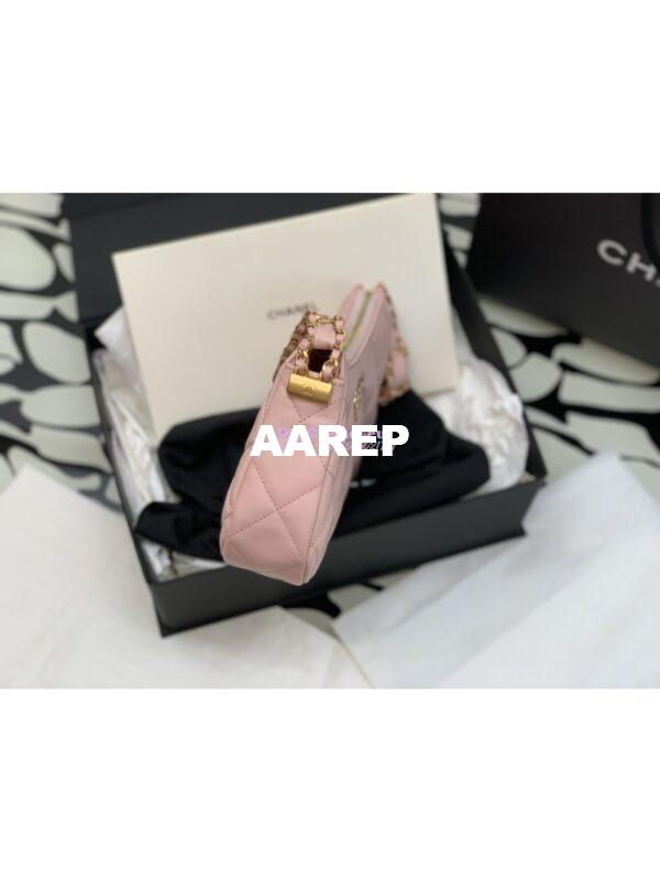 Replica Chanel 23K New Large Hobo Bag Lambskin Gold Hardware AS4422 Light Pink 9