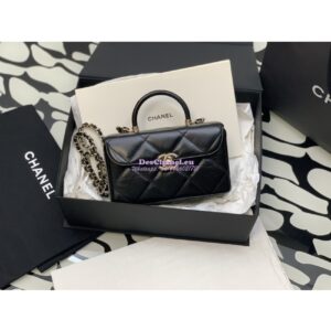 Replica Chanel Mini Boy Bag in Shiny Calfskin AS4469 Black