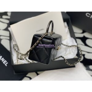 Replica Chanel Mini Boy Bag in Shiny Calfskin AS4469 Black 2