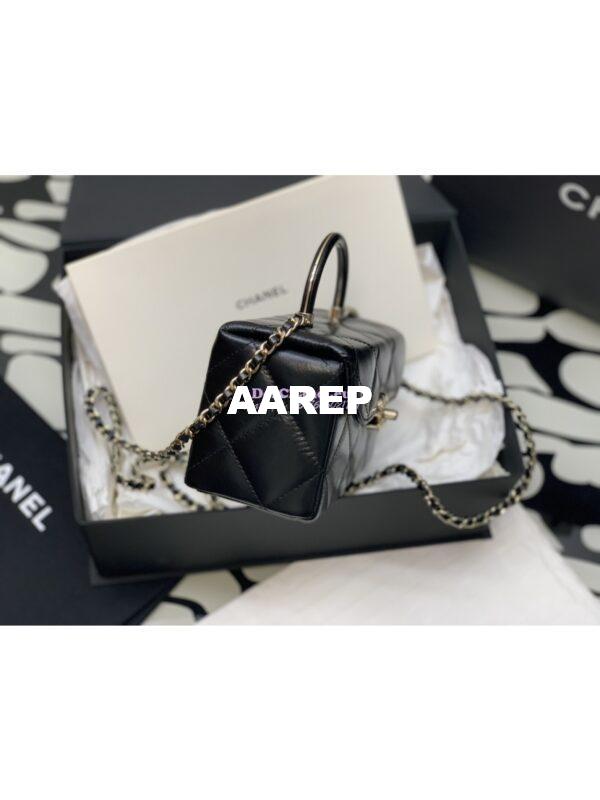Replica Chanel Mini Boy Bag in Shiny Calfskin AS4469 Black 2