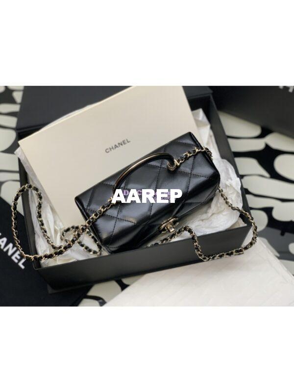 Replica Chanel Mini Boy Bag in Shiny Calfskin AS4469 Black 3