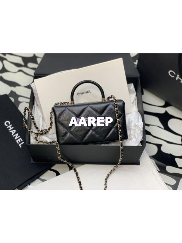 Replica Chanel Mini Boy Bag in Shiny Calfskin AS4469 Black 6