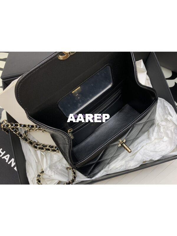 Replica Chanel Mini Boy Bag in Shiny Calfskin AS4469 Black 7