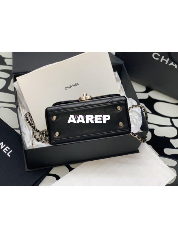 Replica Chanel Mini Boy Bag in Shiny Calfskin AS4469 Black 9