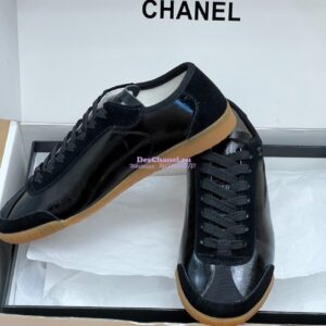 Replica Chanel 24P Calfskin & Suede Calfskin Trainers G45998 Black 2