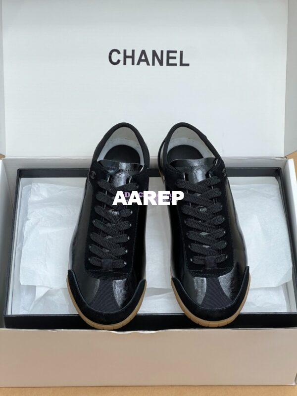 Replica Chanel 24P Calfskin & Suede Calfskin Trainers G45998 Black 5