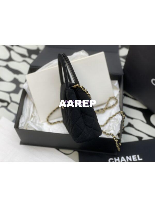 Replica Chanel Mini Shopping Bag in Jersey AS4416 Black 4