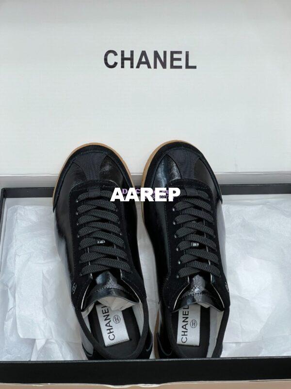Replica Chanel 24P Calfskin & Suede Calfskin Trainers G45998 Black 6
