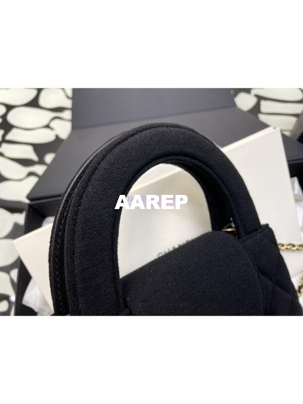 Replica Chanel Mini Shopping Bag in Jersey AS4416 Black 5
