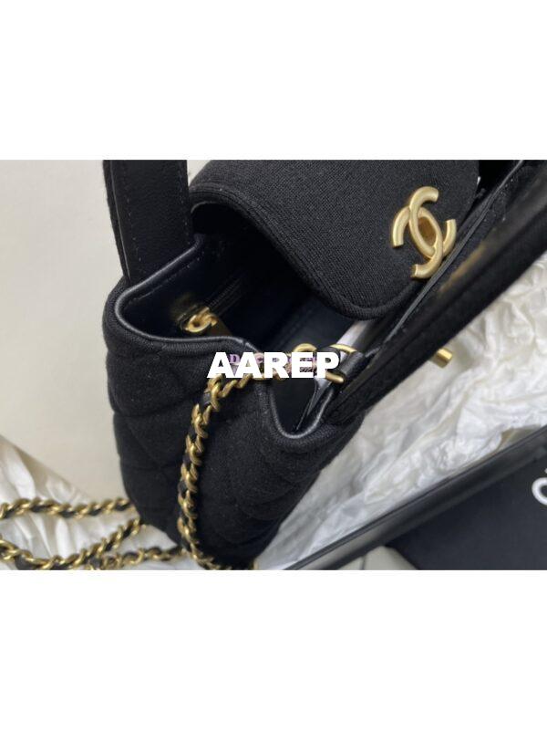 Replica Chanel Mini Shopping Bag in Jersey AS4416 Black 6