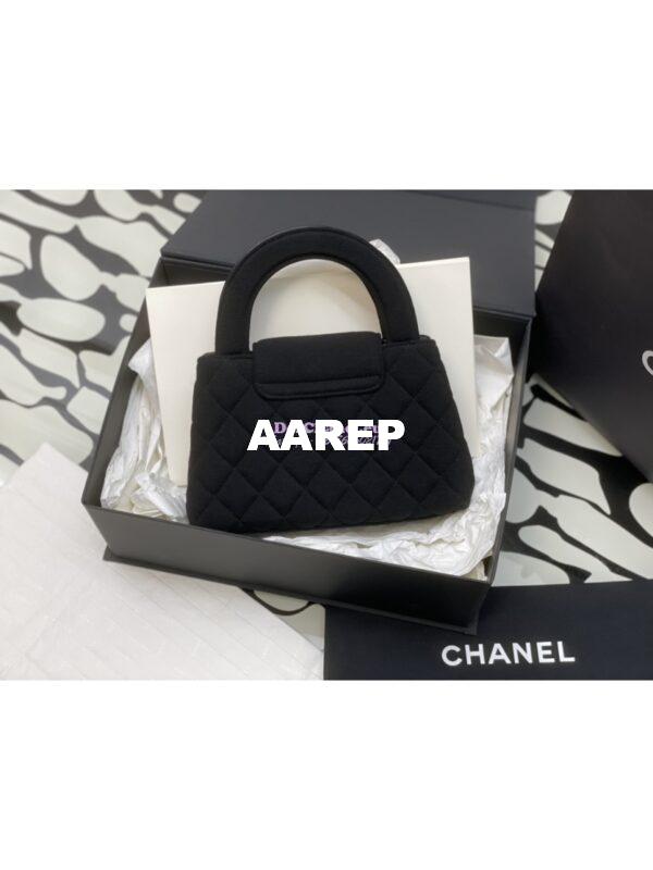Replica Chanel Mini Shopping Bag in Jersey AS4416 Black 8