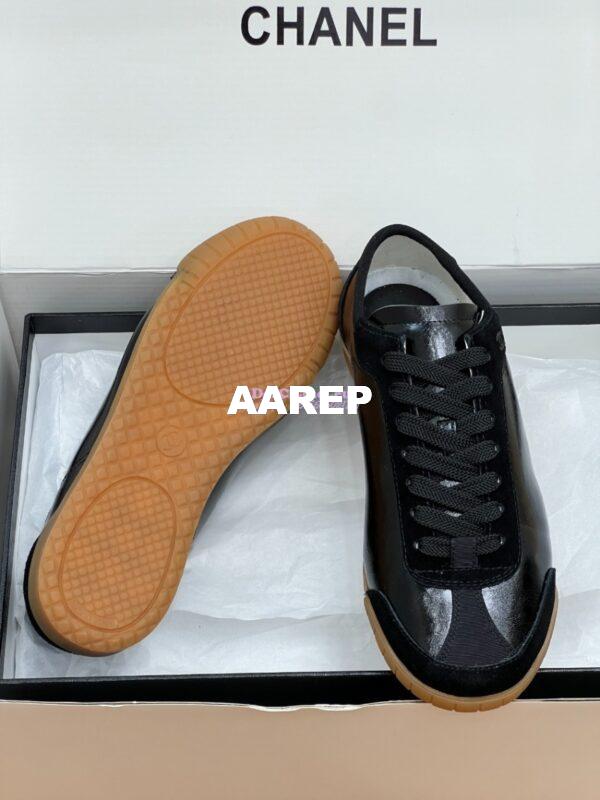 Replica Chanel 24P Calfskin & Suede Calfskin Trainers G45998 Black 9