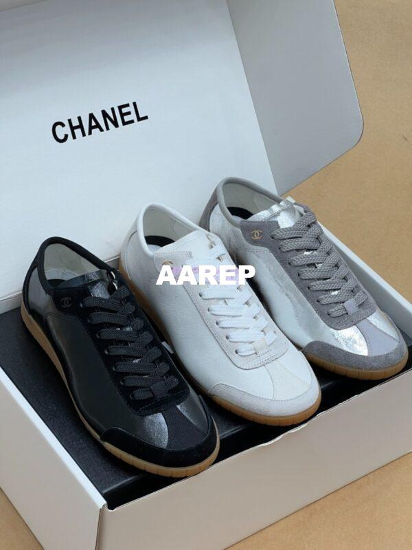 Replica Chanel 24P Calfskin & Suede Calfskin Trainers G45998 White